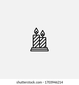 candles icon vector illustrator sign