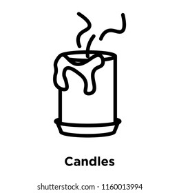Candles icon vector isolated on white background, Candles transparent sign , line or linear sign, element design in outline style
