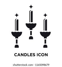 Candles icon vector isolated on white background, Candles transparent sign , celebration pictograms