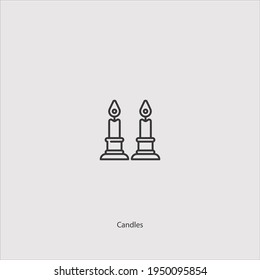 candles icon vector isolated on white background