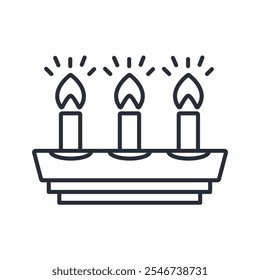 candles icon. vector.Editable stroke.linear style sign for use web design,logo.Symbol illustration.