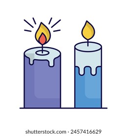 Icono de velas con fondo blanco Vector ilustración de stock