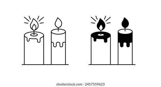 candles icon with white background vector stock illustration