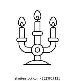 candles icon with white background vector stock illustration