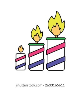 candles icon with white background vector stock illustration