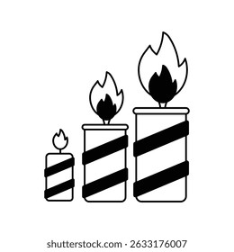 candles icon with white background vector stock illustration
