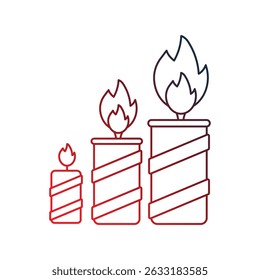 candles icon with white background vector stock illustration