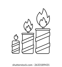 candles icon with white background vector stock illustration