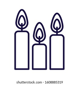 Candles icons design, Fire flame candlelight light spirituality burn and decoration theme Vector illustration