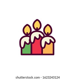Candles icons design, Fire flame candlelight light spirituality burn and decoration theme Vector illustration
