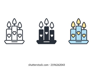 candles icons  symbol vector elements for infographic web