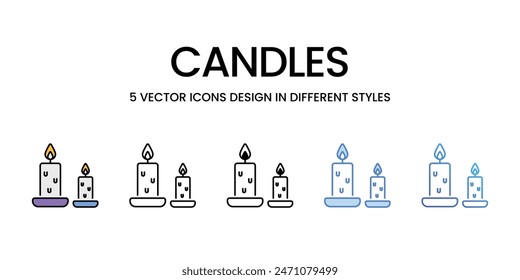 Kerzen-Symbole Vektorgrafik Set Stock Illustration.