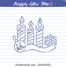 candles - illustration for the New year 