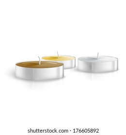 Candles isolated on white background