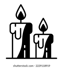 Candles, light, decoration icon in modern style for website mobile logo app UI design. simple vector icon. 