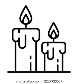 Candles, light, decoration icon in modern style for website mobile logo app UI design. simple vector icon. 