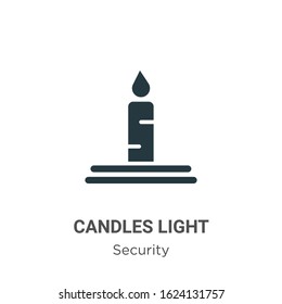 Candles light glyph icon vector on white background. Flat vector candles light icon symbol sign from modern security collection for mobile concept and web apps design.
