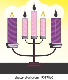 Candles lighted in a candle stand	