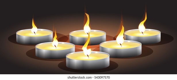 candles with lights and bokeh,