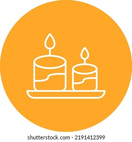 Candles line circle icon vector image. Can also be used for web apps, mobile apps and print media.