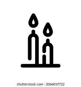 Candles line icon with editable strokes