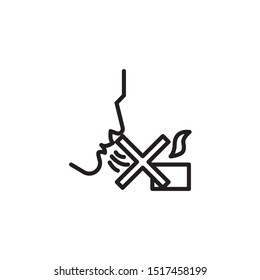 Candles line icon. Labeled for fire safety. Labeling for wax candles. Sings for desing, for a website, for label printing.