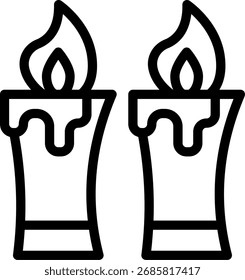 Diseño de Vector de icono de línea de velas