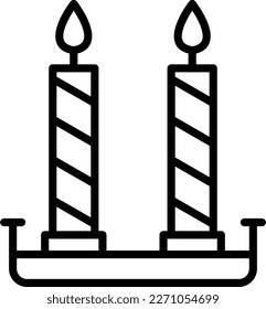 Candles Line Vector Icon Design