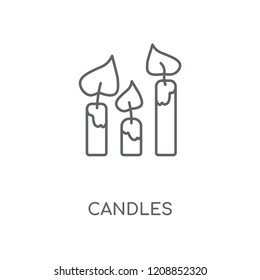 Candles linear icon. Candles concept stroke symbol design. Thin graphic elements vector illustration, outline pattern on a white background, eps 10.