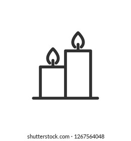 candles. linear icon. Line with editable stroke