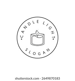 candles logo, candle light logo vector icon illustration
