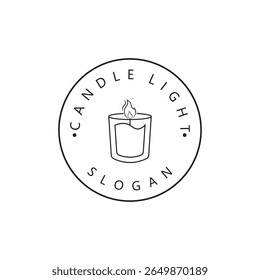 candles logo, candle light logo vector icon illustration