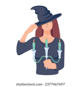 Candles magic trendy flat illustration 