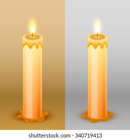 Candles on the background. Vector illustration