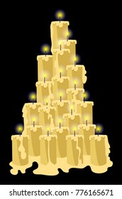 candles on dark background