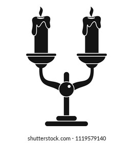 Candles on stand icon. Simple illustration of candles on stand vector icon for web design isolated on white background