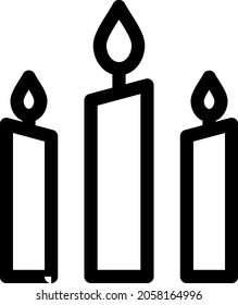 Candles Outline Vector Icon Design
