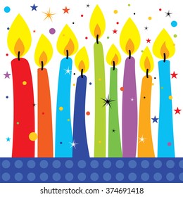 Candles party design vector can be used for greeting card, invitation