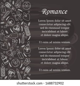 Candles romance love round frame design vector illustration