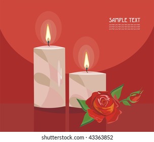 Candles and rose