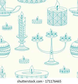 Candles seamless pattern