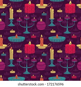 Candles seamless pattern