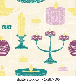 Candles seamless pattern