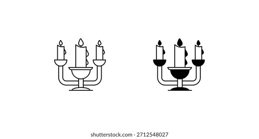 Candles set icon with white background vector stock illustration