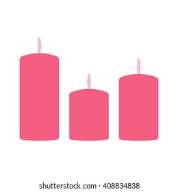Candles silhouettes on the white background. Simple and minimalistic.Candle vector illustration.