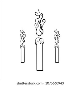 candles that are burning with a little smoke