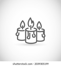 Candles thin line style vector icon