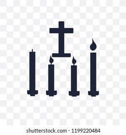 Candles transparent icon. Candles symbol design from Religion collection. Simple element vector illustration on transparent background.