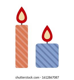 Candles in trendy flat style. Vector illustration.