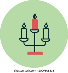 Velas de dos colores Diseño de iconos vectores de círculo